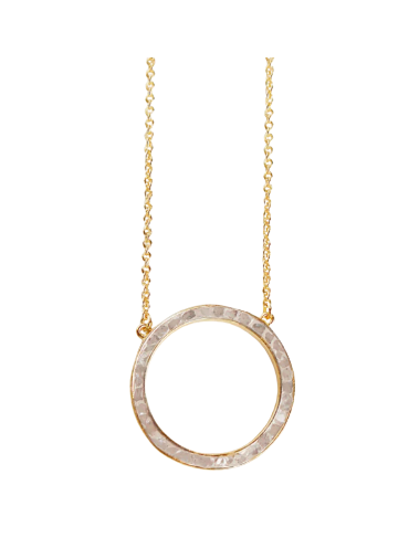 White Diamond Circle Necklace
