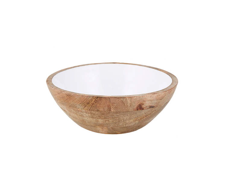 Wood and White Bowl