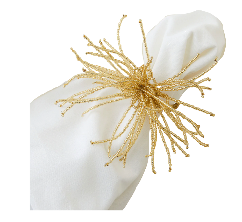Gold Beaded Napkin Ring