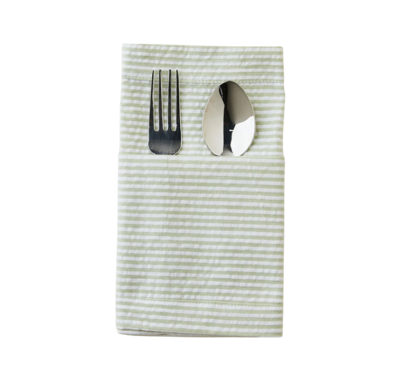 Green Seersucker Napkin
