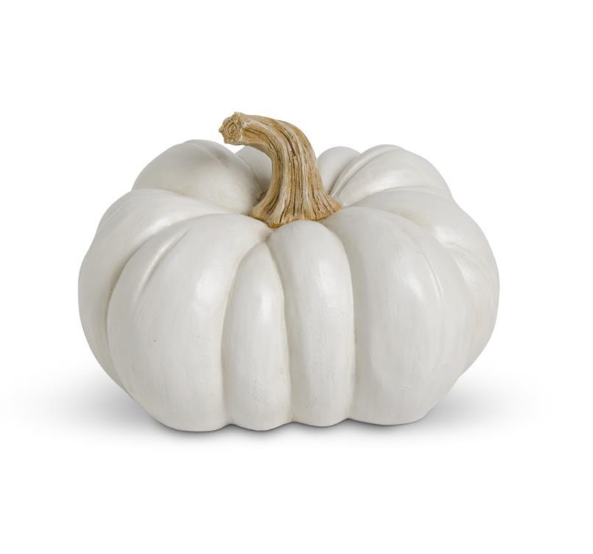 White Resin Pumpkin