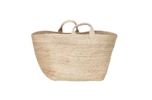 Hand-Woven Jute Baskets with Handles