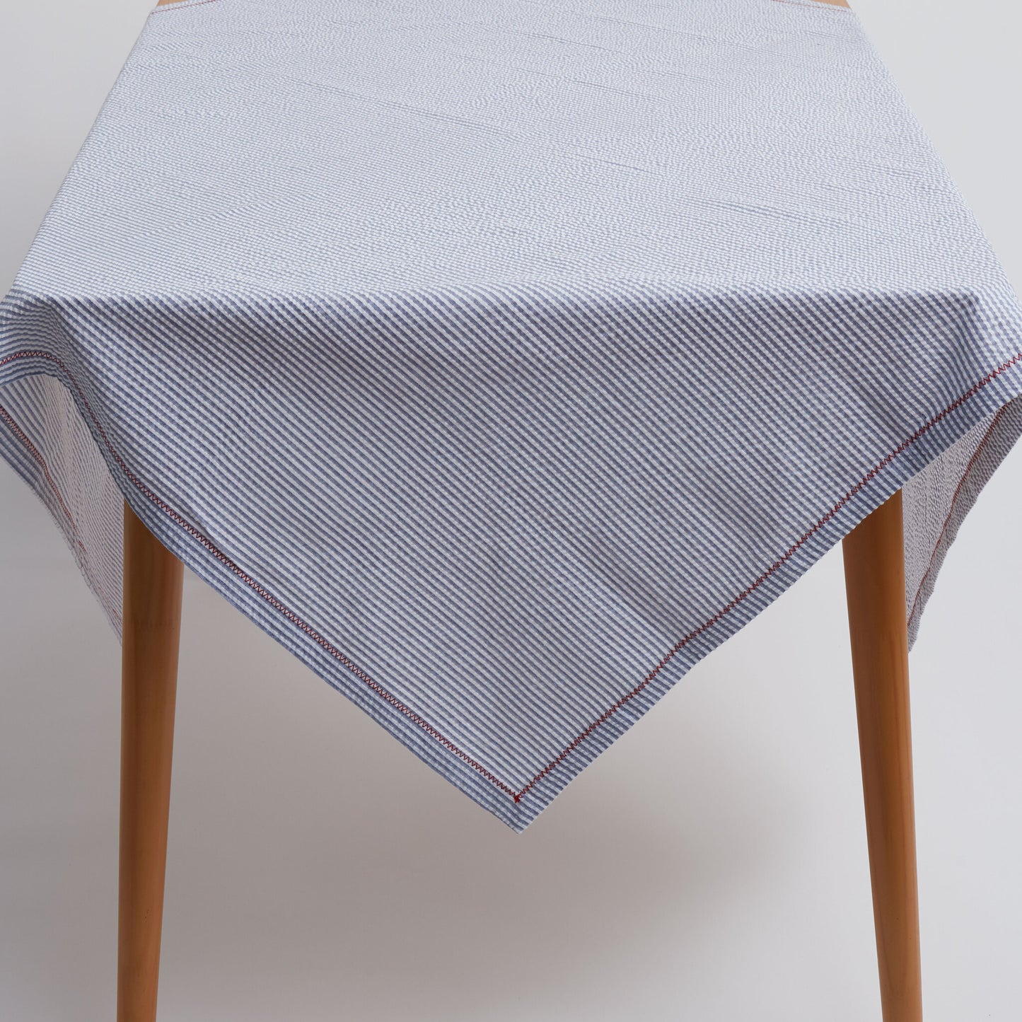 Navy Seersucker Stripe Table Scarf