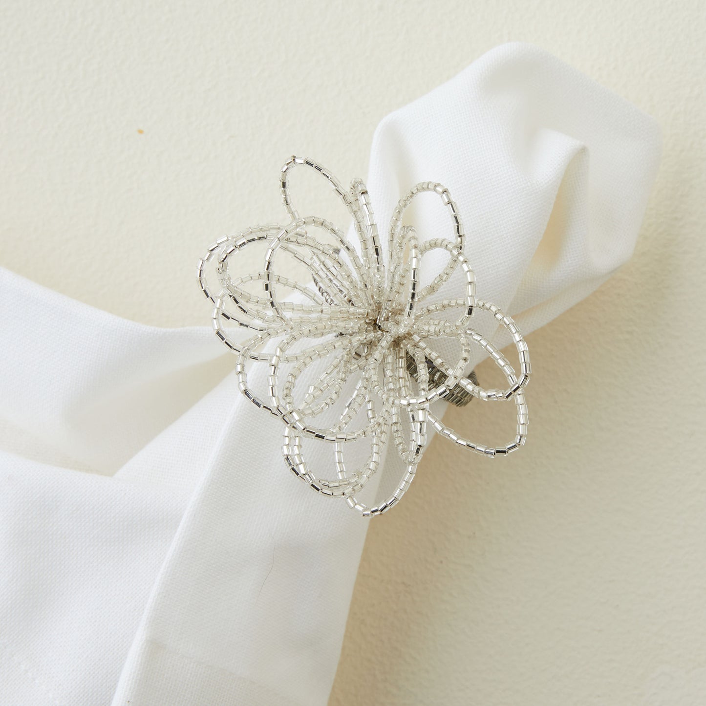 Silver Beaded Napkin Ring