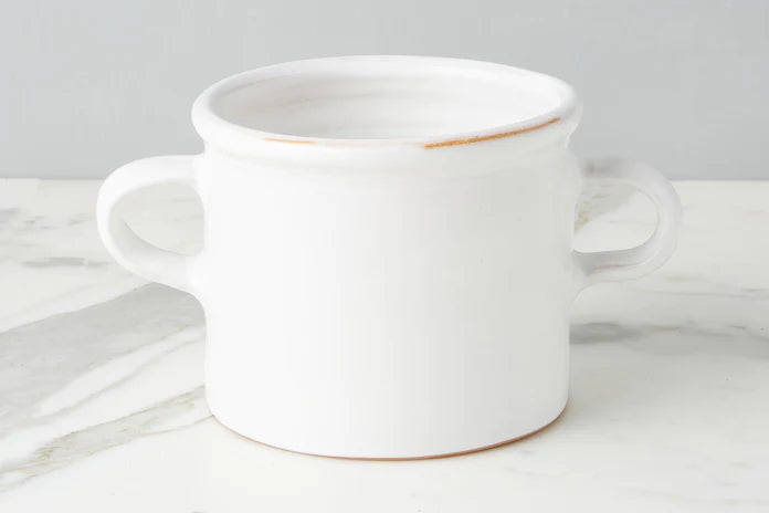White Italian Olive Jar Planter