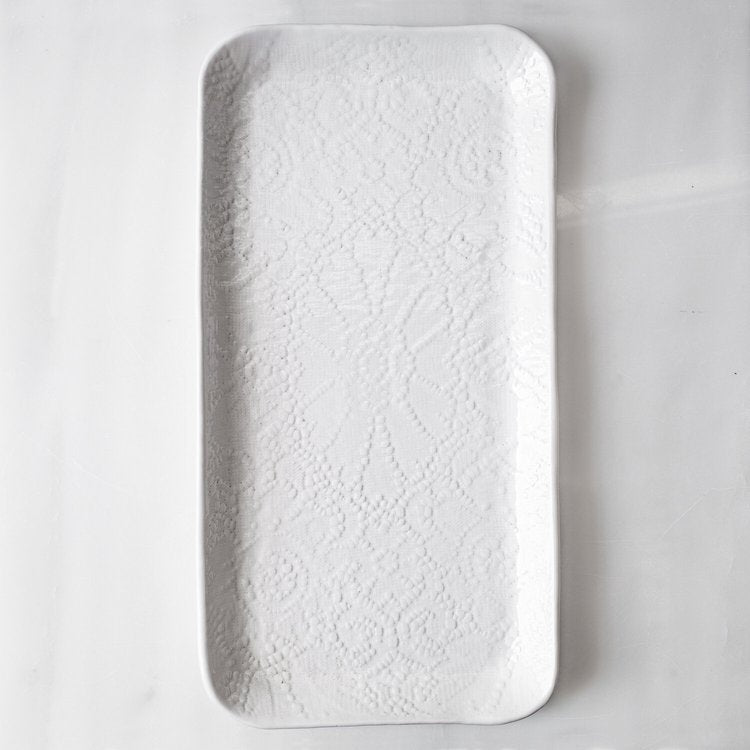 White Lace Pottery Platter