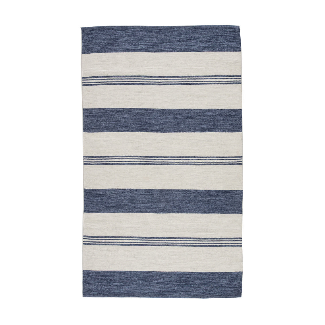 Wide Stripe Navy 5X8