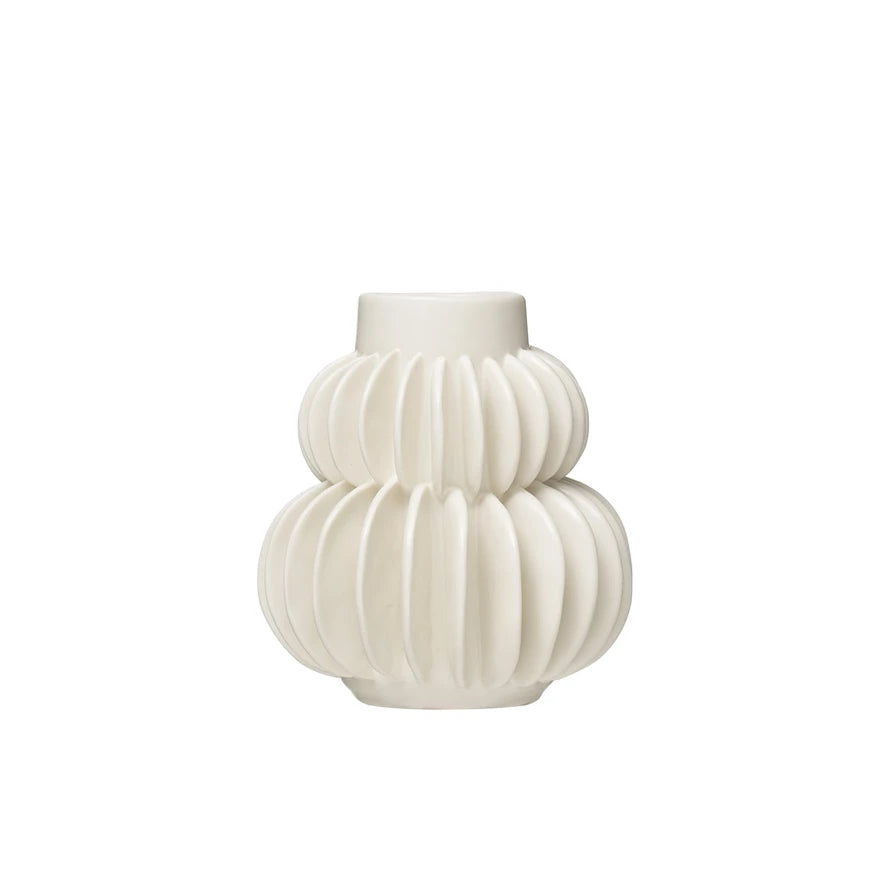 Pleated Stoneware Vase