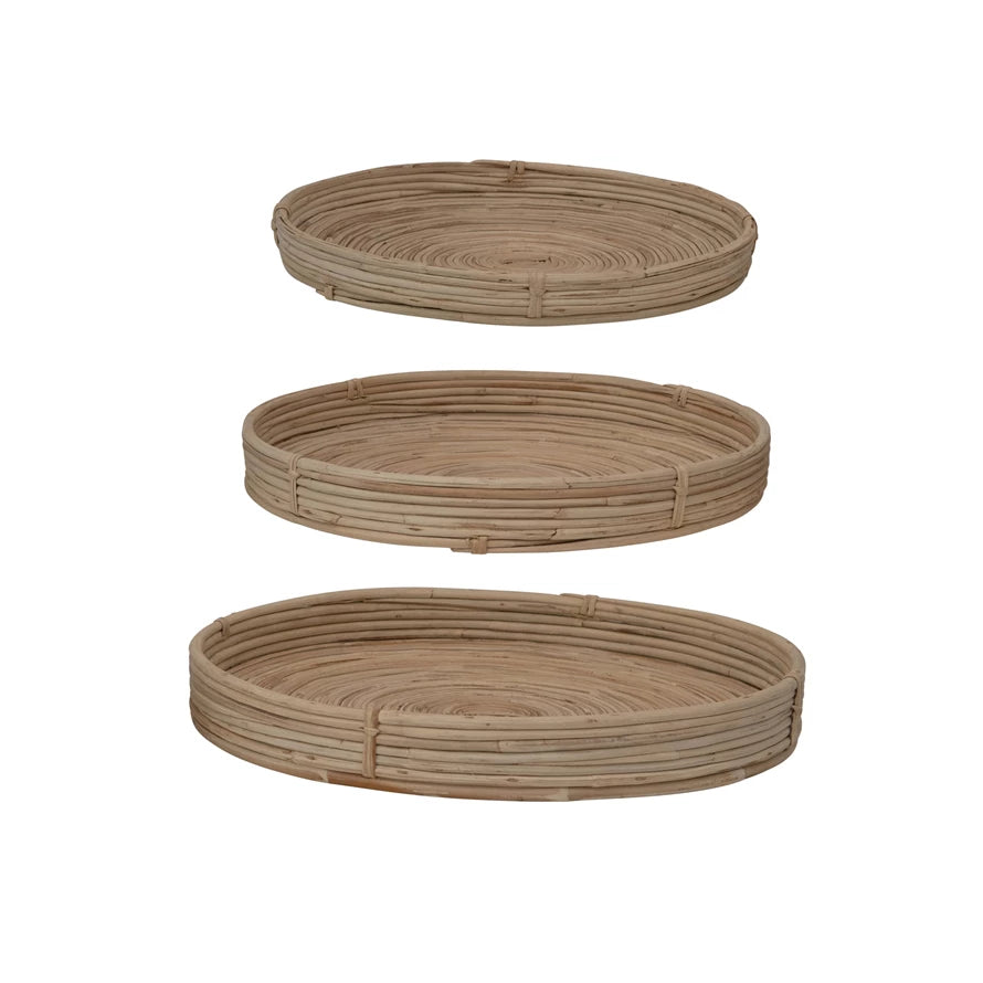 Decorative Hand-Woven Cane Tray