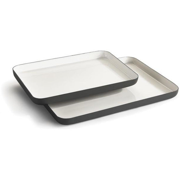 Black + White Rect Tray Large