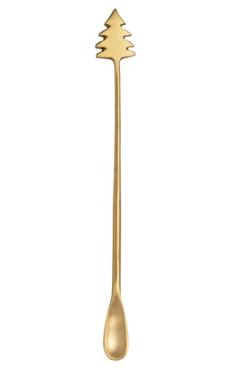 Christmas Tree Handle Brass Cocktail Spoon