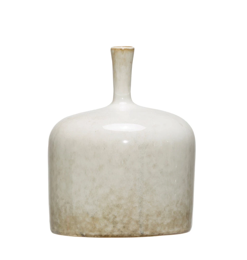 Reactive Glaze White Ceramic Vases