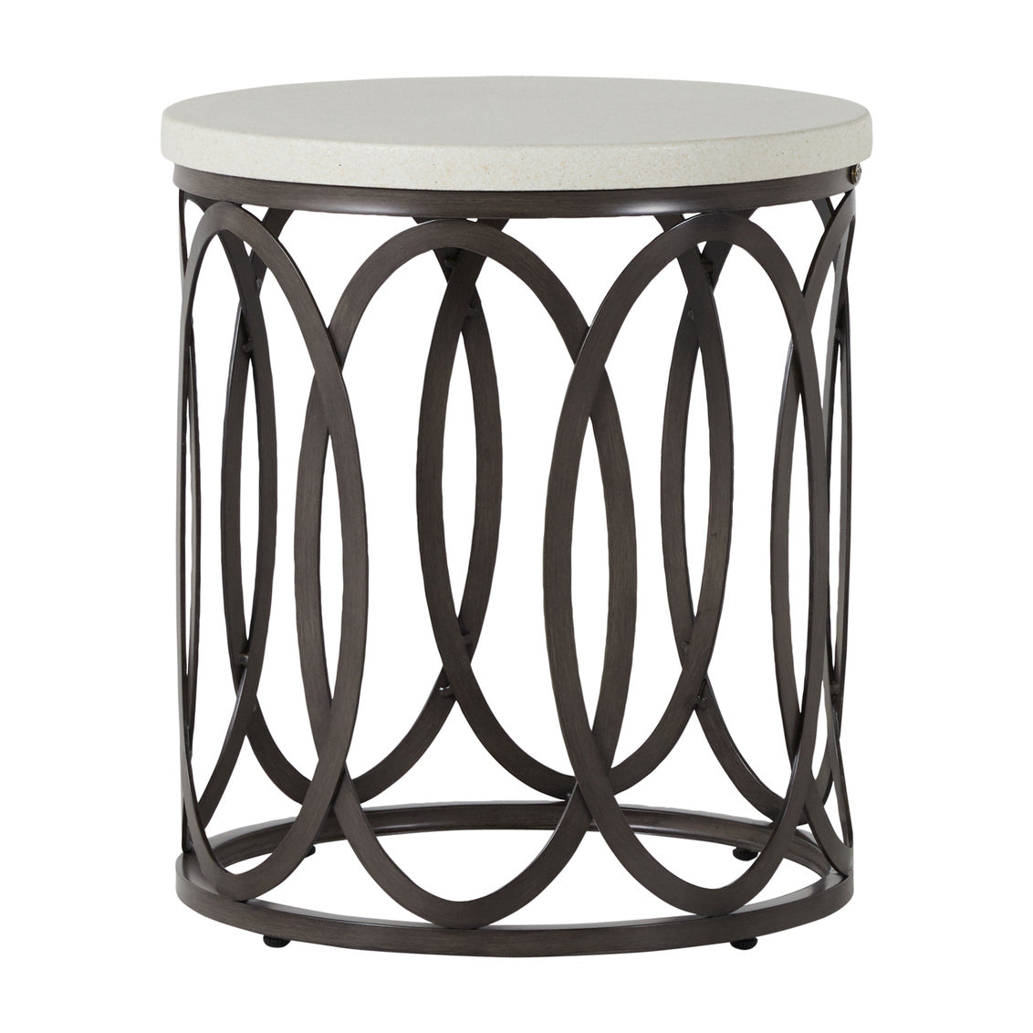Ella Aluminum End Table - Slate Grey / Classic White Top