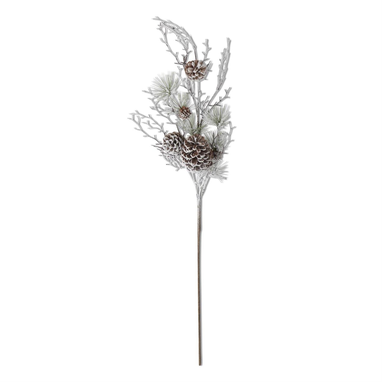 Flocked Multi Size Pinecone Stem