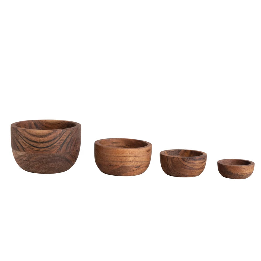 Acacia Wood Bowls Set of 4