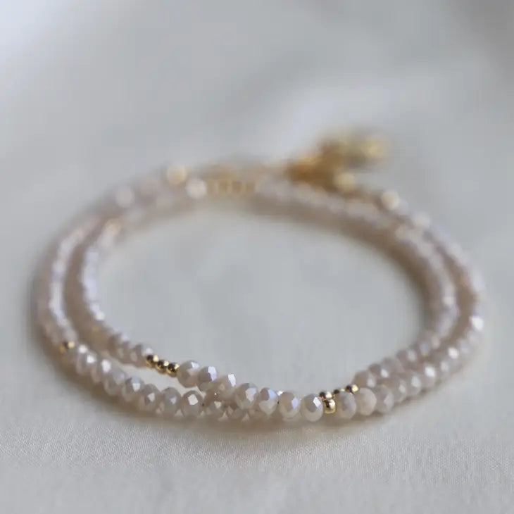 Alabaster Petite Crystal Double Wrap Bracelet