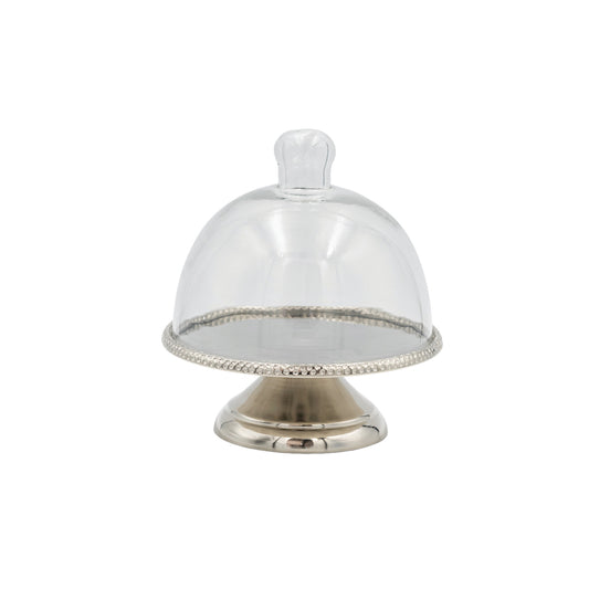 Aluminum Pedestal With Glass Cloche