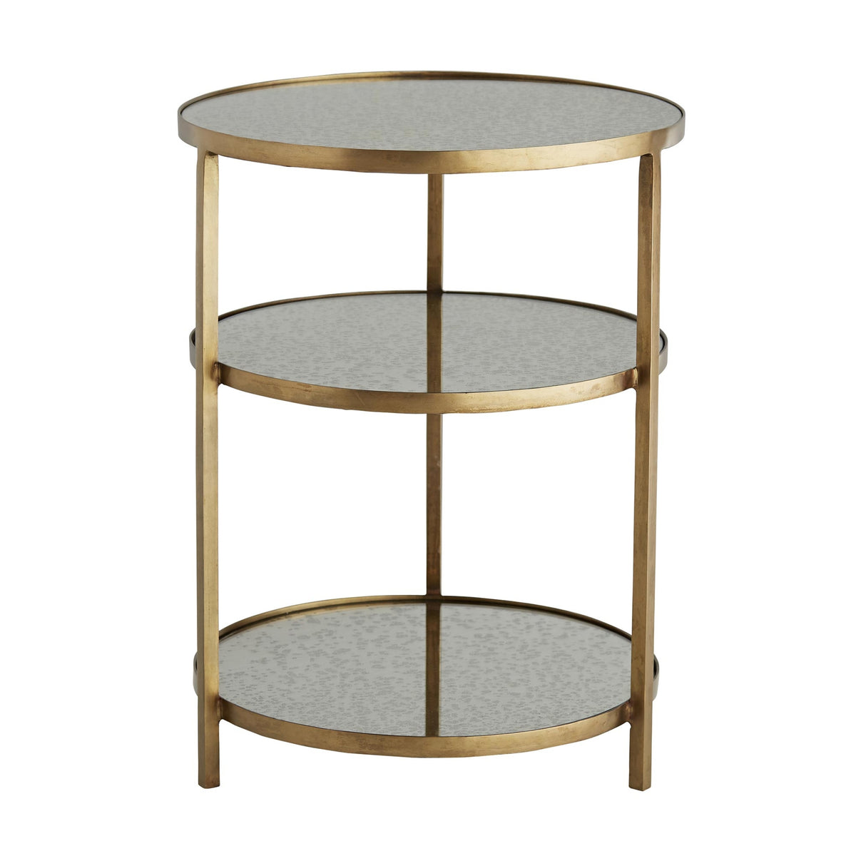 Antiqued Glass 3 Tier Iron Table
