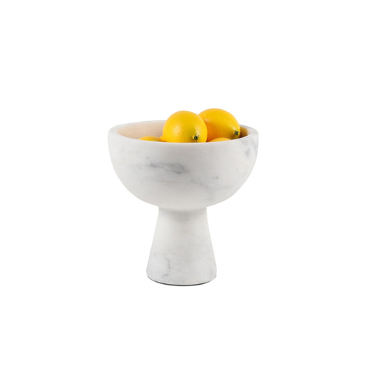 Honed Marble Footed Bowl