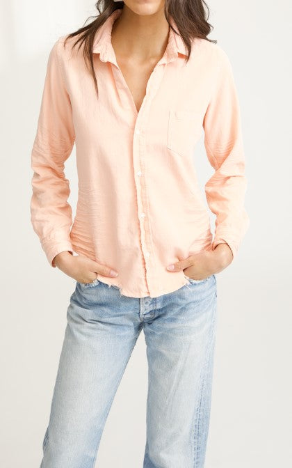 Barry Woven Button Up Shirt - Creamsicle Denim