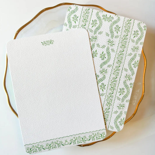 Blue & Green Scallop Notecards