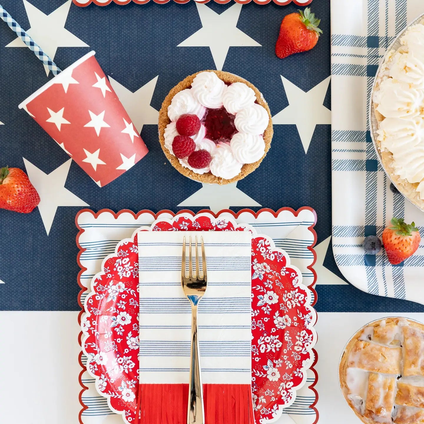 Blue Star Table Runner