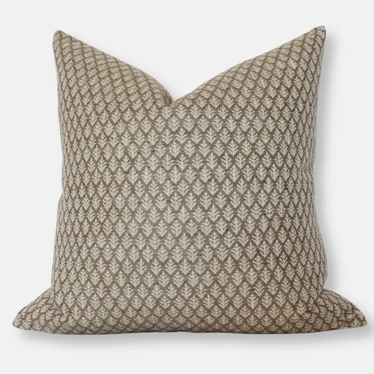 Brown Fern Print Throw Pillow