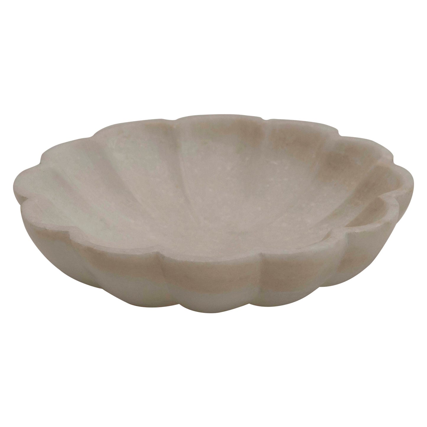 Carved Marble Flower Shaped Bowl