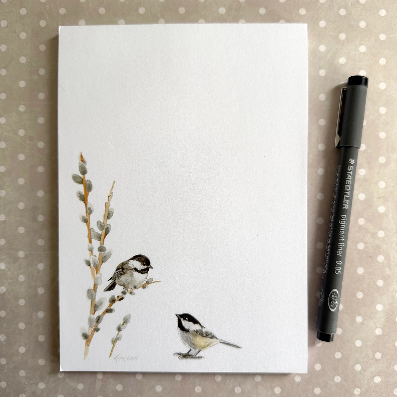 Kasey Melissa Notepad Chickadee Birds