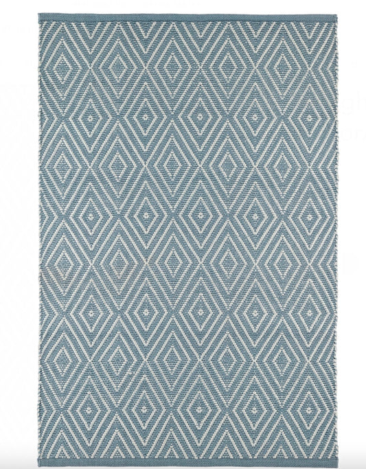 Diamond Slate/Light Blue In/Out Rug 8x10