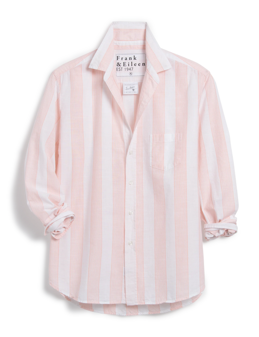 Eileen Relaxed Button-Up Peach Stripe Shirt