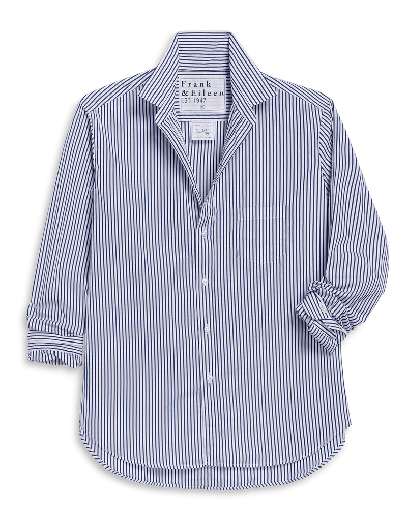 Eileen Relaxed Shirt White And Navy Stripe