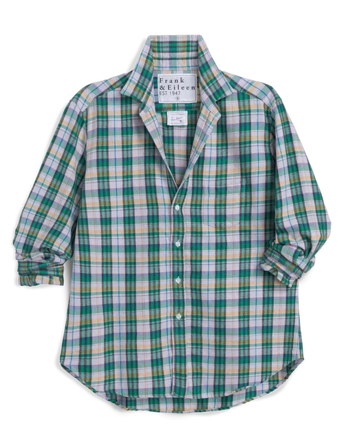 Barry Tailored Button-Up Green, Pink, Blue, Black Plaid