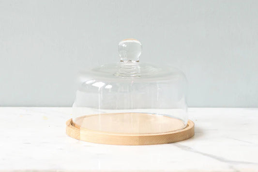 Glass Dome with Wood Base