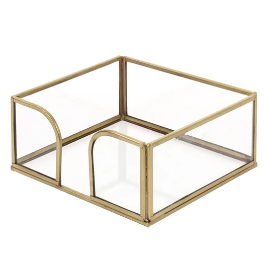 Gold Edge Glass Napkin Holder