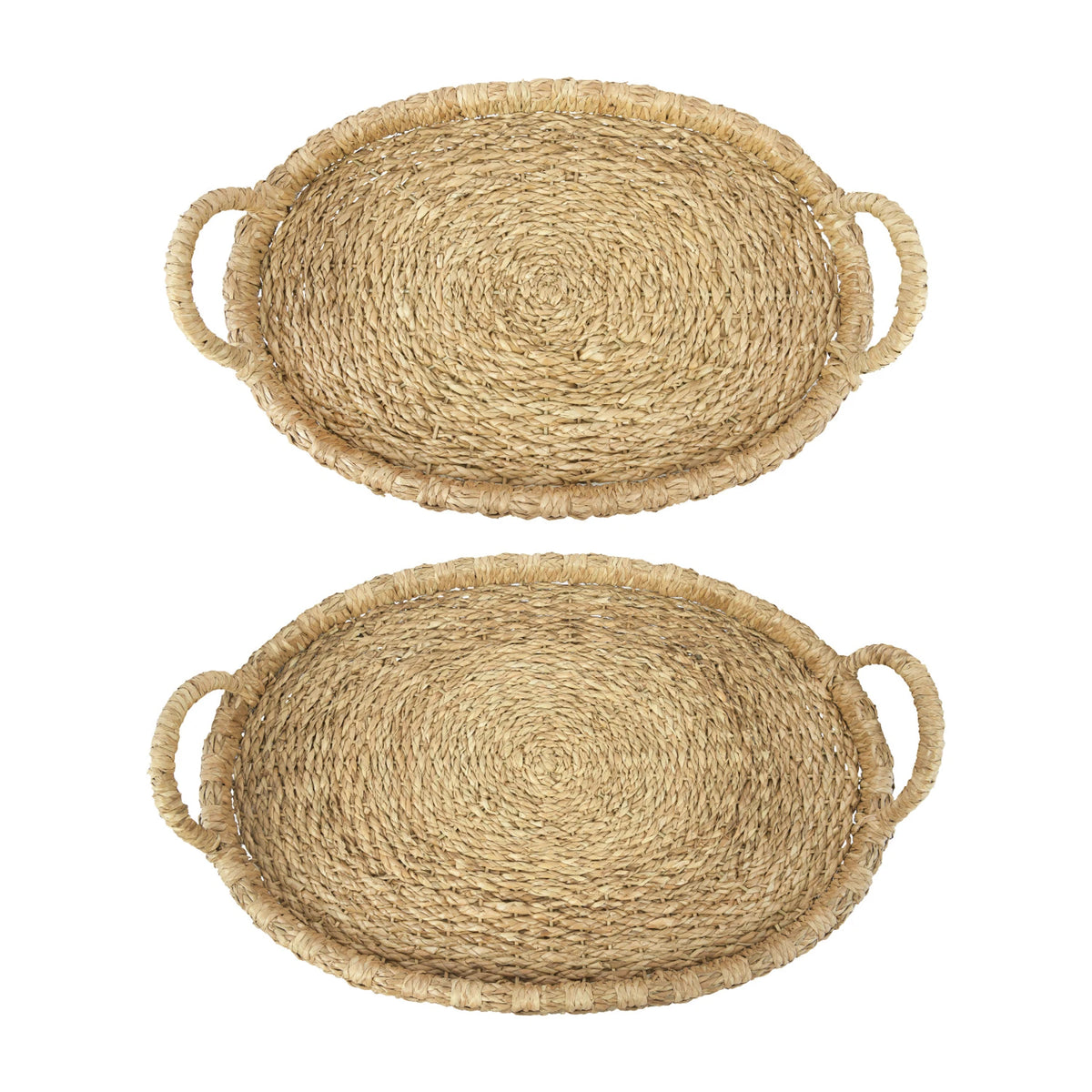 Oval Rattan Trays w/ Handles