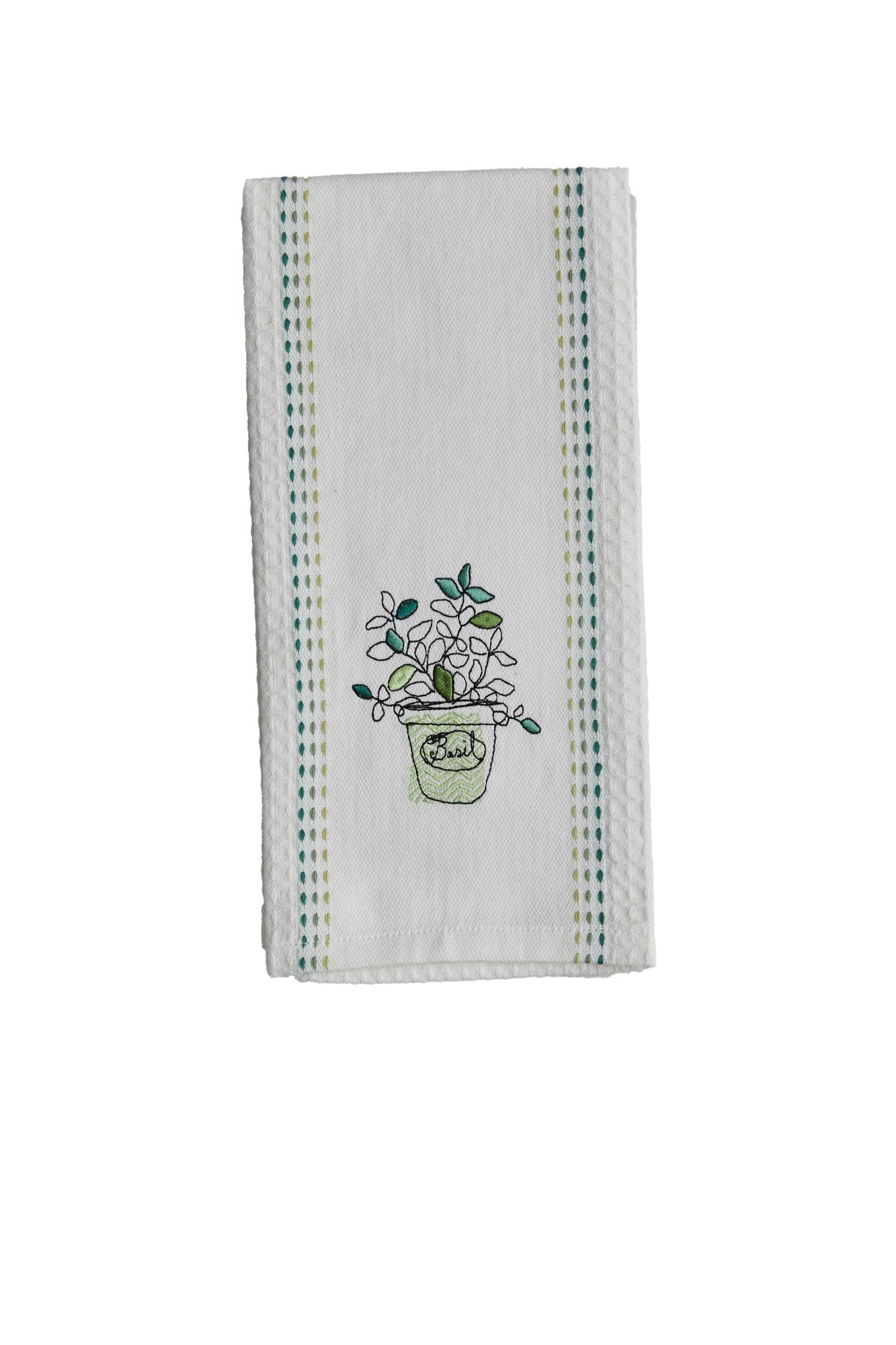 Herb Embroidered Dishtowel