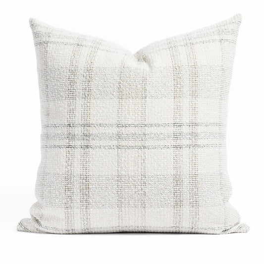 Cream Plaid 22x22 Pillow