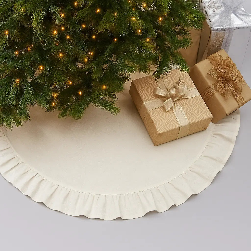 Ruffled Burlap 53" Round Tree Skirt