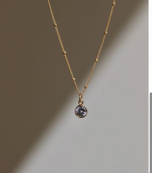 CZ Petite Bezel Necklace
