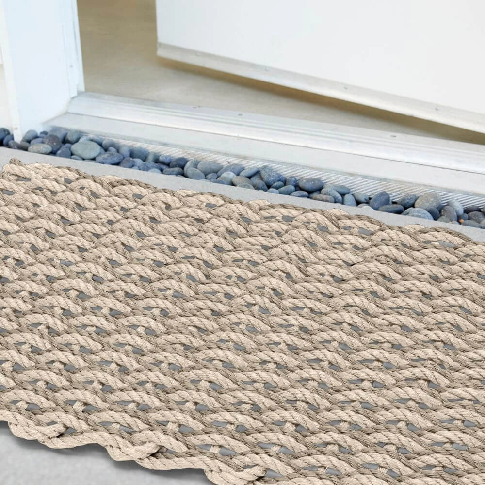 Lobster Rope Outdoor Doormat/Light Tan & Sand