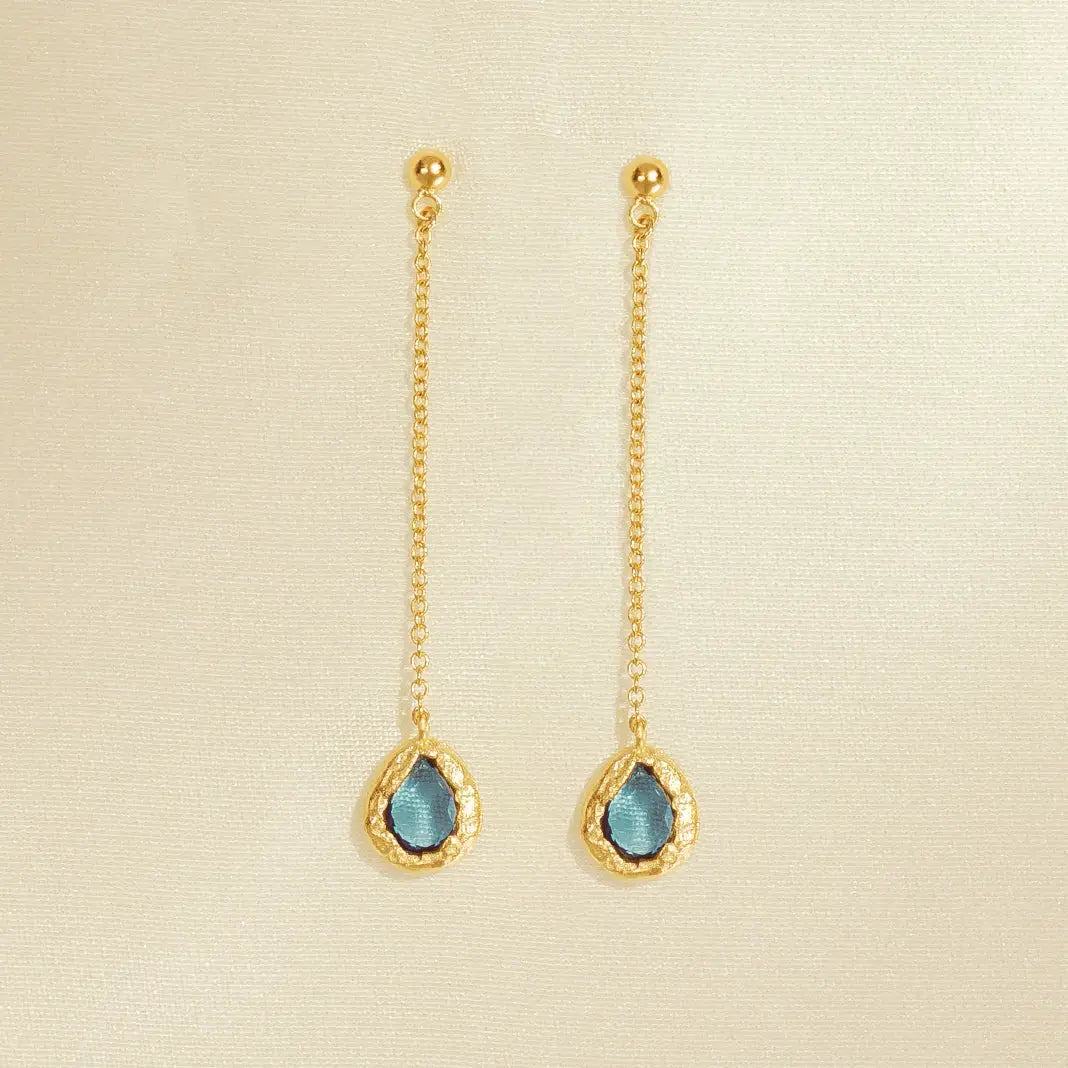 Agape Studio Lysia Cerulean Blue Long Earrings