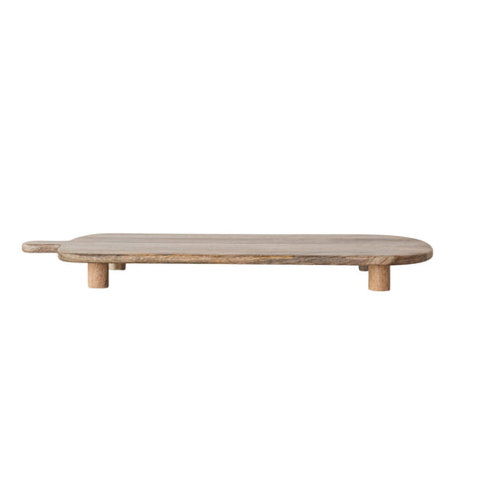 Mango Wood Footed Cheese Board with Handle