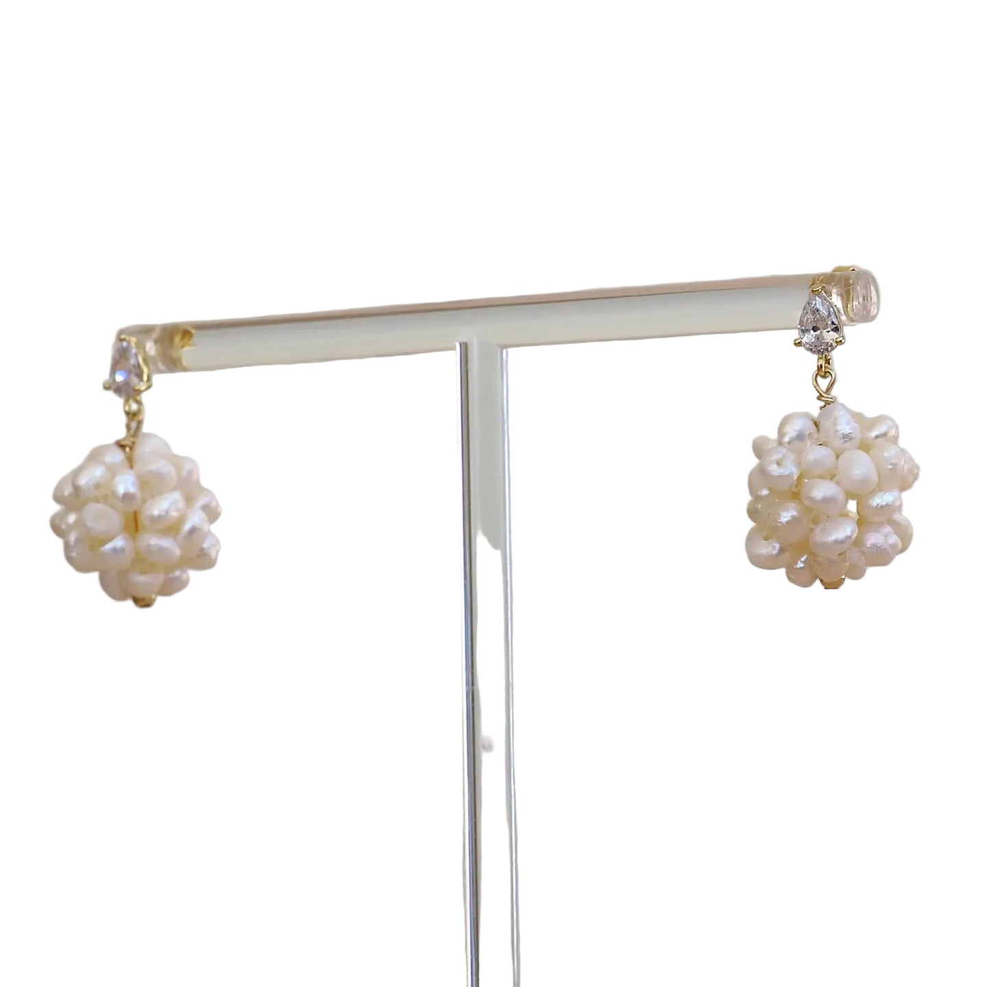Pearl Cluster Earring with CZ post