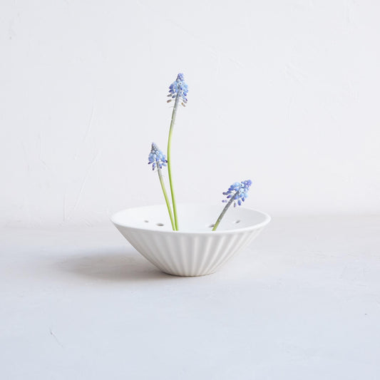 Ceramic Pleated Flower Frog