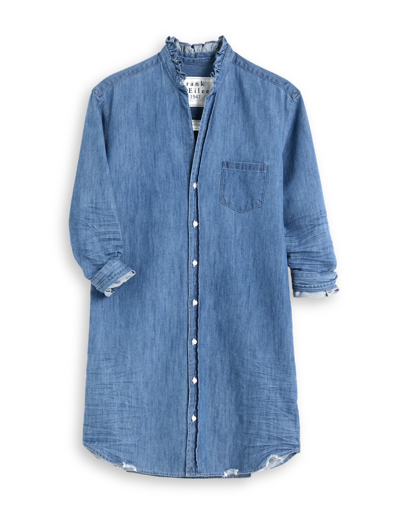 Mary Ruffle Collar Shirtdress