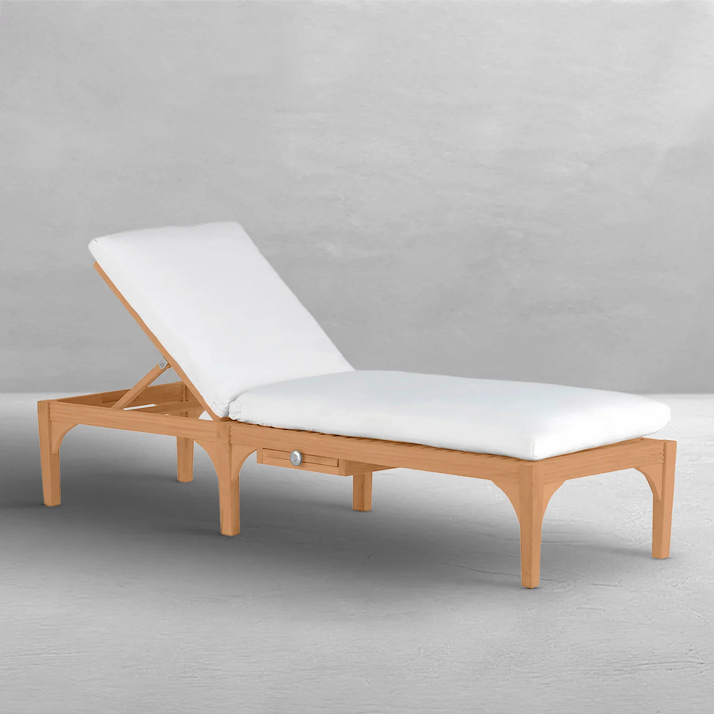 Club Teak Chaise Lounge With Wheel