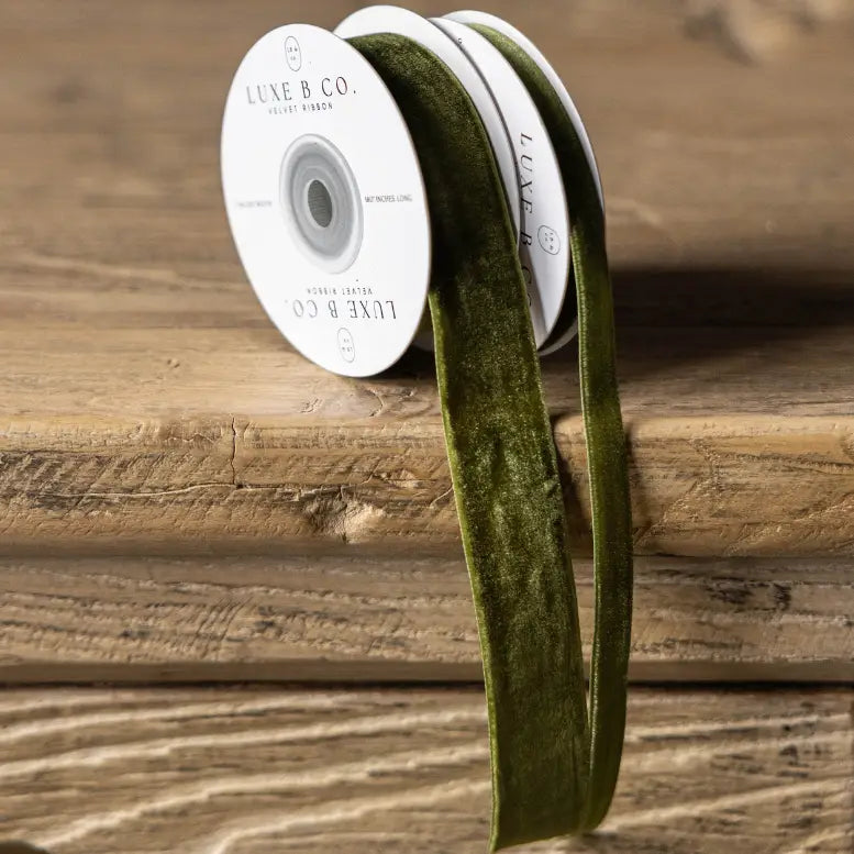 Sage Green Velvet Ribbon