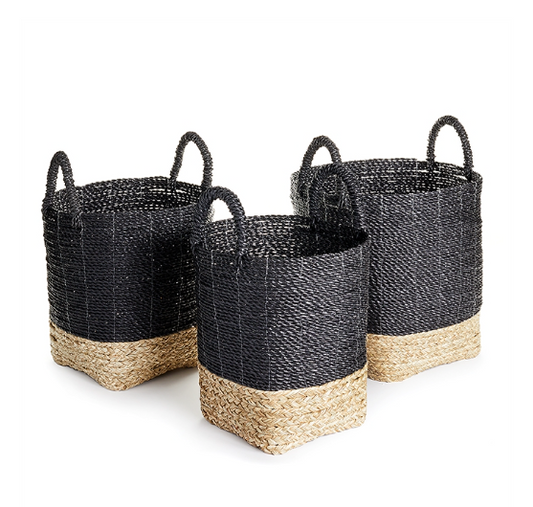 Black Mixed Weave Basket