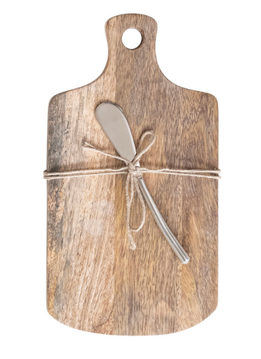 Mango Wood Cheese Board w/ Canape Knife